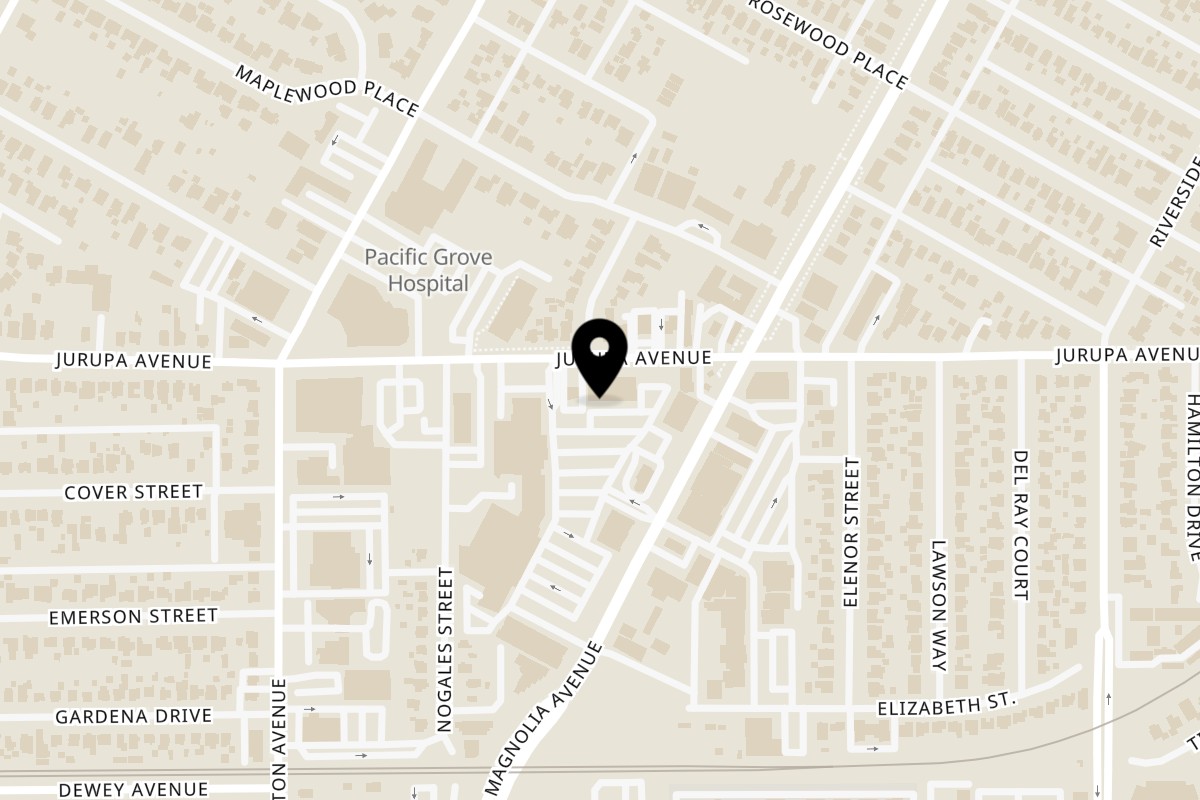 Map showing the location of Namaste Indian Kitchen on 6061 Magnolia Ave in Riverside